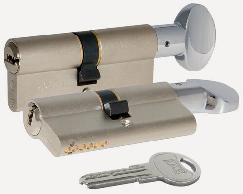 Изображение товара Цилиндровый механизм с вертушкой Kale Kilit 164 SM/80 (35+10+35), никель, 5 ключей
