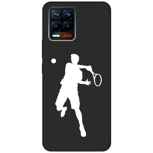 Матовый чехол Tennis W для Realme 8 / 8 Pro / Рилми 8 / 8 Про с 3D эффектом черный матовый чехол tennis w для oneplus 8 pro ванплюс 8 про с 3d эффектом черный