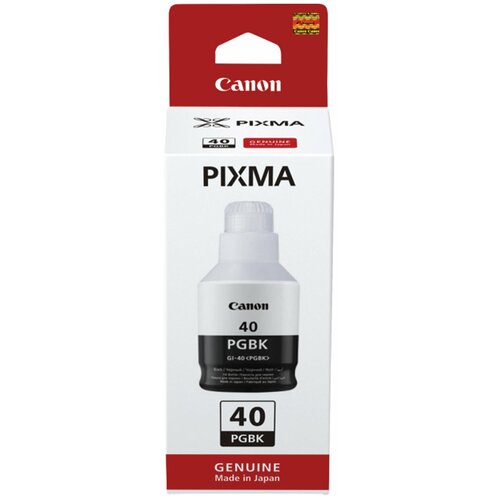 Чернила CANON (GI-40BK) для СНПЧ Pixma G5040/G6040/GM2040, черные, ресурс 6000 страниц, оригинальные, 3385C001