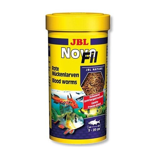 JBL NovoFil - Сушеный мотыль, доп. корм для привередливых рыб и черепах, 250 мл (20 г)