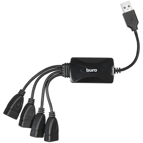 Разветвитель USB 20 Buro BU-HUB4-03-U20-Splitter 4порт черный 770₽