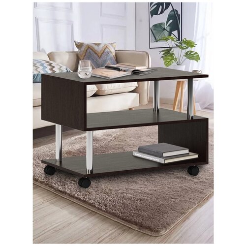 Журнальный столик на колесиках степ, 80х52х57см Венге