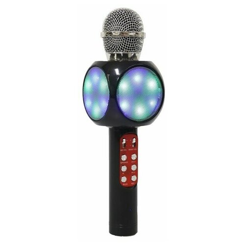 Микрофон для караоке LuazON LZZ-60, 1800 мАч, LED, чёрный 3916284