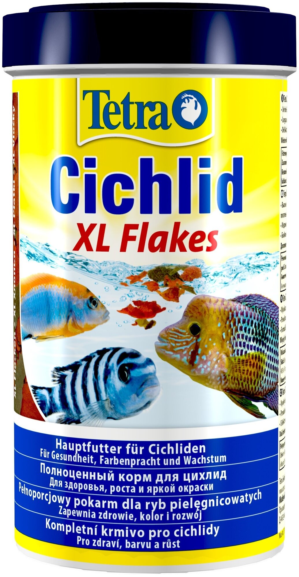 Корм TETRA Cichlid XL Flakes для всех видов цихлид, крупные хлопья 500мл