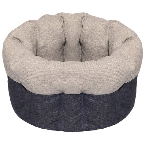 Yami-Yami Лежак для собак и кошек, круглый, пухлый, с подушкой, №1 (38x38x25 см), серый