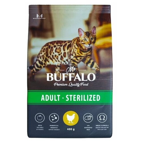 Корм сухой для кошек MR.BUFFALO STERILIZED, курица, 1,8 кг