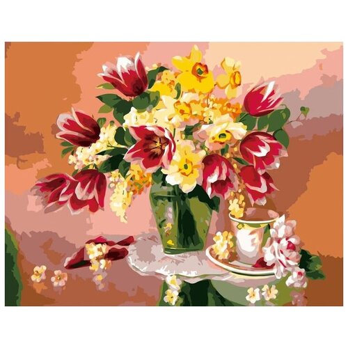 Картина по номерам Colibri Цветы на столе 40х50 см Холст на подрамнике