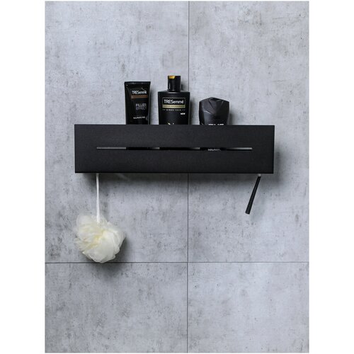 Полка для ванной и душа 45 см, цвет черный