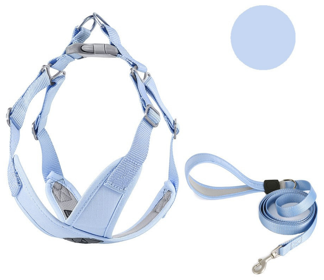 Шлейка с поводком 1,5 м для собак CROSSFIT анатомическая, р-р L (ОГ 54-66 см), цвет голубой лёд
