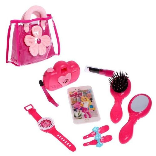 игровой набор маленький стилист с аксессуарами Набор парикмахера Модный образ, розовый, 19 предметов