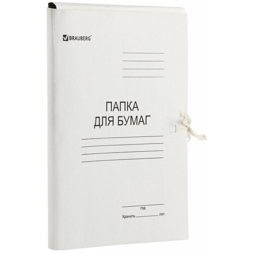 BRAUBERG Папка для бумаг с завязками картонная мелованная brauberg, 440 г/м2, до 200 листов, 110925, 100 шт. officespace папка для бумаг с завязками a4 картон мелованный 380 г м2 белый