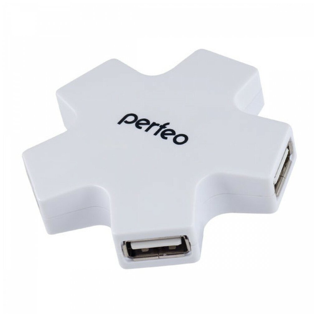 USB-концентратор Perfeo USB-HUB 4 Port, (PF-HYD-6098H White)