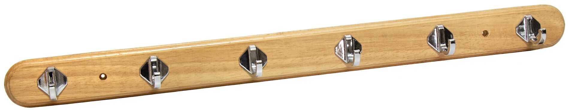 Вешалка настенная (крючки на деревянной планке 6 шт) Uno 20-6 CP Хром