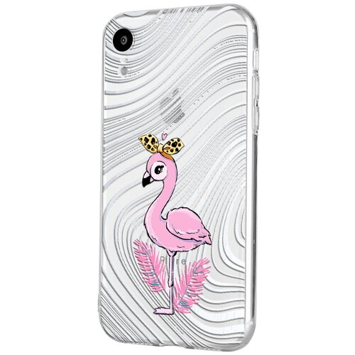 Силиконовый чехол Mcover для Apple iPhone XR с рисунком Фламинго розовый силиконовый чехол mcover для apple iphone 12 pro с рисунком розовый фламинго