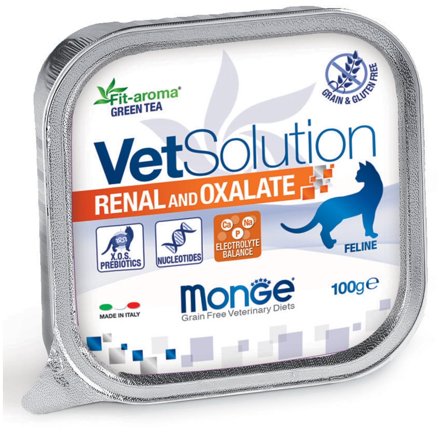 Влажный корм для кошек Monge VetSolution Renal and Oxalate, при проблемах с почками 100 г (паштет)