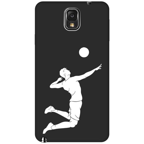 Матовый чехол Volleyball W для Samsung Galaxy Note 3 / Самсунг Ноут 3 с 3D эффектом черный матовый чехол true queen для samsung galaxy note 3 самсунг ноут 3 с 3d эффектом черный