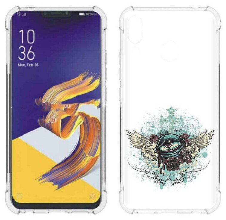 Чехол задняя-панель-накладка-бампер MyPads плачущий глаз с крыльями для ASUS ZenFone 5/5Z (ZE620KL/ZS620KL)/(Z01RD)/(X00QD) противоударный