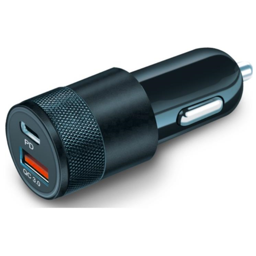 Автомобильное зарядное устройство BoraSCO Power Delivery + QC 3.0, 38W Черный автомобильное зарядное устройство borasco power delivery qc 3 0 38w дата кабель type c 8 pin черное