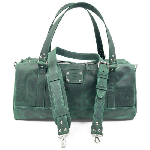 фото Сумка дорожная j. audmorr, натуральная кожа, 37 л, 32х28х53 см, ручная кладь, плечевой ремень, серый