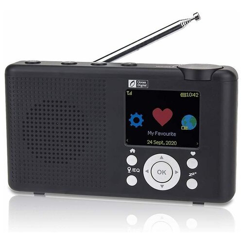 Интернет радио Ocean Digital WR 23F Black (Работа от аккумулятора, Wi-Fi, FM, Bluetooth, цветной дисплей, выход на наушник)