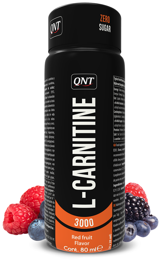 QNT L-Carnitine 3000mg Red Fruit flavor 12*80ml/ "L-карнитин 3000 со вкусом красные фрукты" 12*80 мл