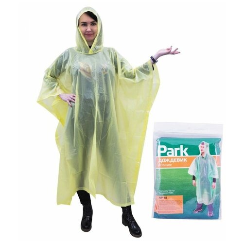 фото Дождевик-пончо park rp-18 размер xl 130 x 140 см peva зеленый