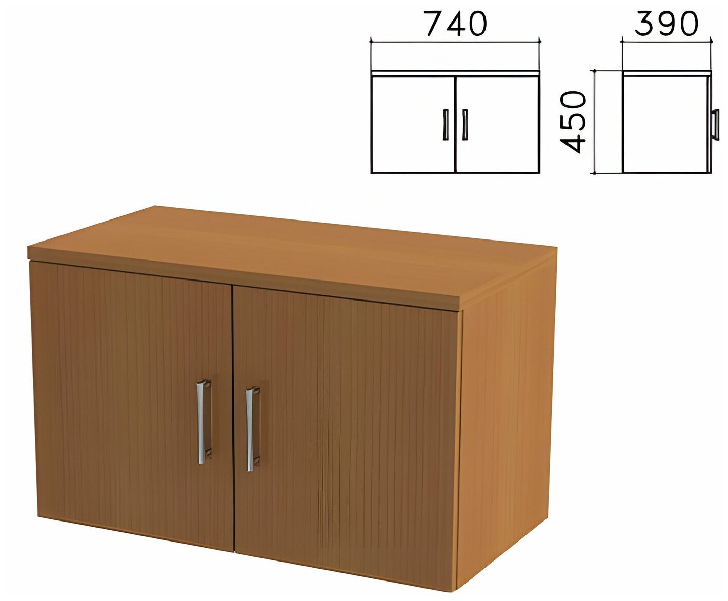 Шкаф-антресоль "Монолит", 740х390х450 мм, цвет орех гварнери, АМ01.3 - 1 шт.
