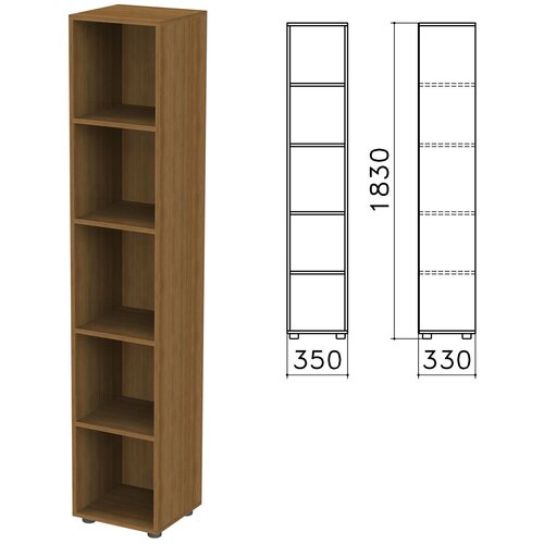 Шкаф (стеллаж) «Канц», 350×330×1830 мм, 4 полки, цвет орех пирамидальный