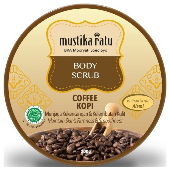 Скраб для тела Mustika Ratu Кофе, для упругой и гладкой кожи, 200 г