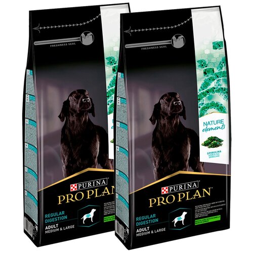 PRO PLAN NATURE ELEMENTS ADULT DOG MEDIUM & LARGE для взрослых собак средних и крупных пород с чувствительным пищеварением с ягненком (10 + 10 кг)