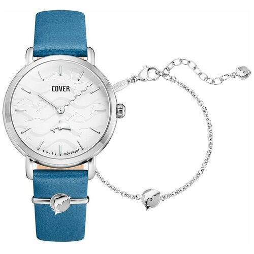 фото Наручные часы cover, голубой, белый