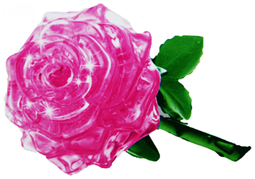 Головоломка 3D Crystal Puzzle Роза розовая цвет: розовый - фото №3