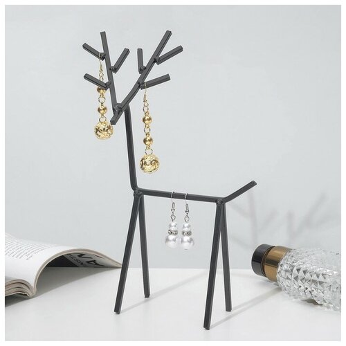 фото Подставка для украшений "олень", 23*15 см, цвет чёрный 7875625 queen fair