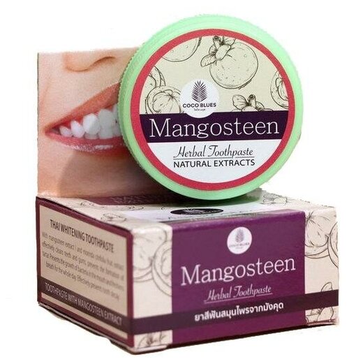 Coco Blues Herbal Toothpaste Mangosteen Тайская травяная зубная паста с экстрактом мангостина 30 гр