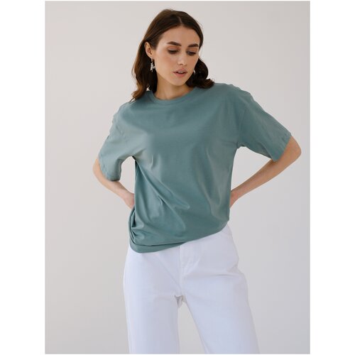 фото Byrysh / футболка базовая женская/ оверсайз / ментол/ зеленая футболка