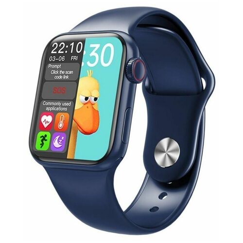 Умные наручные смарт-часы Smart Watch Series 6 HW12 Синий 40 мм с функцией измерения пульса давления с шагомером 119900₽