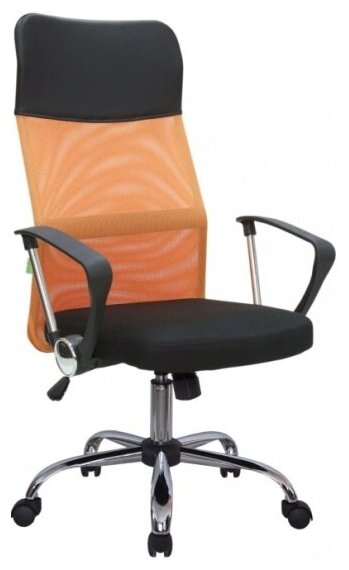 Кресло офисное Riva Chair RCH 8074 Чёрная ткань/Оранжевая сетка (DW-05)