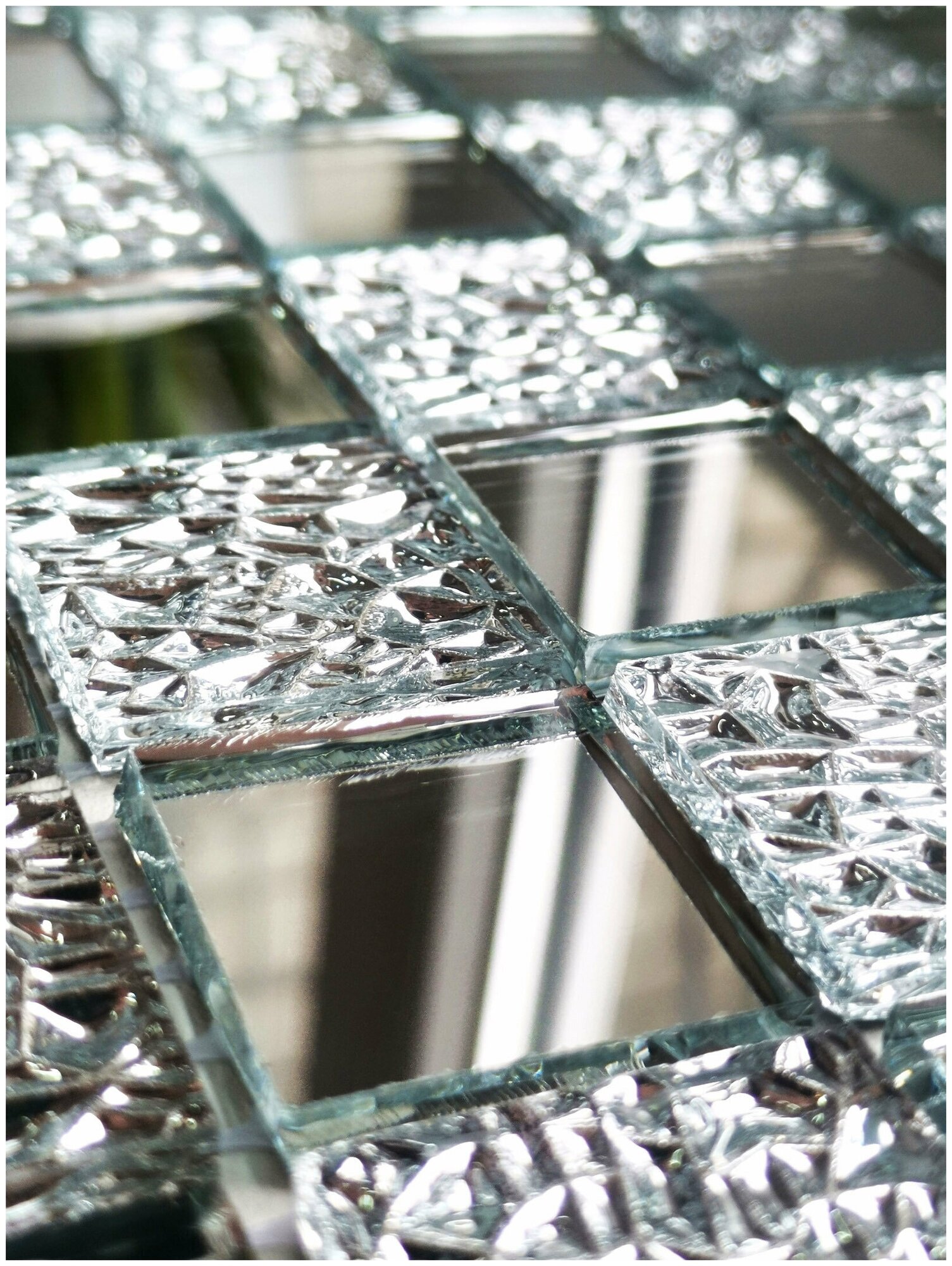 Зеркальная плитка серебро хрусталь 30х30 см 1 шт, ALFA-ART - фотография № 2