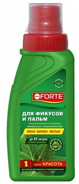 фото Удобрение для пальм и фикусов Bona Forte, флакон, 285 мл