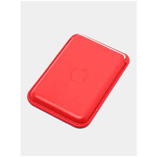 Кошелек - бумажник экокожа для Magsafe / Wallet для IPhone с magsafe/ кардхолдер для карт с анимацией Красный