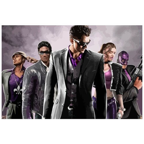 Картина по номерам на холсте Игра SAINTS ROW - 8976 Г 60x40