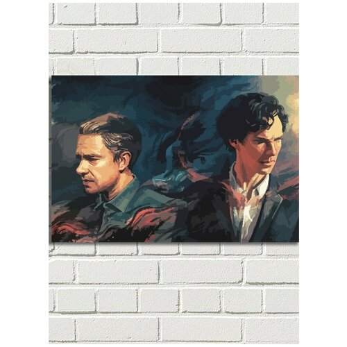 Картина по номерам Шерлок Sherlock (Бенедикт Камбербетч, Ватсон) - 9024 Г 60x40 картина по номерам аниме шерлок ватсон бейкер стрит детектив 7453 в 60x40