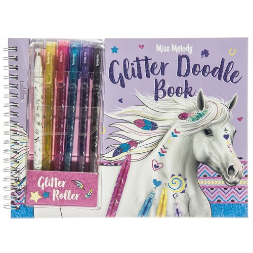 Альбом для раскрашивания Depesche с набором гелевых ручек с блестками Miss Melody Glitter Doodle Book (048590)