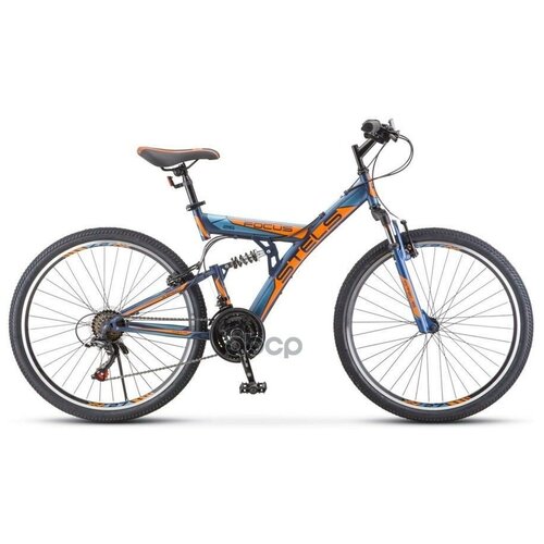 фото Велосипед 26 горный stels focus v (2020) количество скоростей 18 рама сталь 18 синий/оранжевый