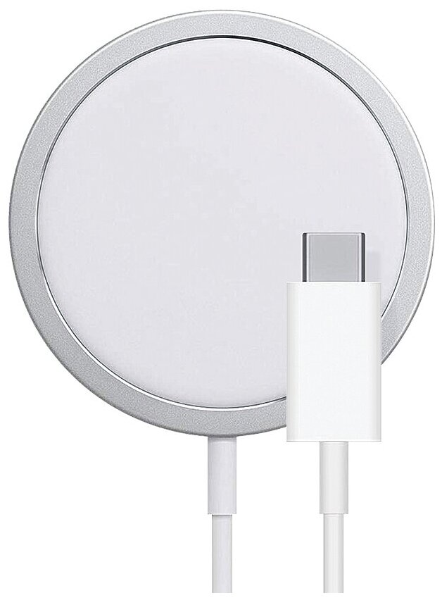 Беспроводное сетевое зарядное устройство QUMO Qi15w (Charger 0046) c поддержкой MagSafe для iPhone, белое - фотография № 1