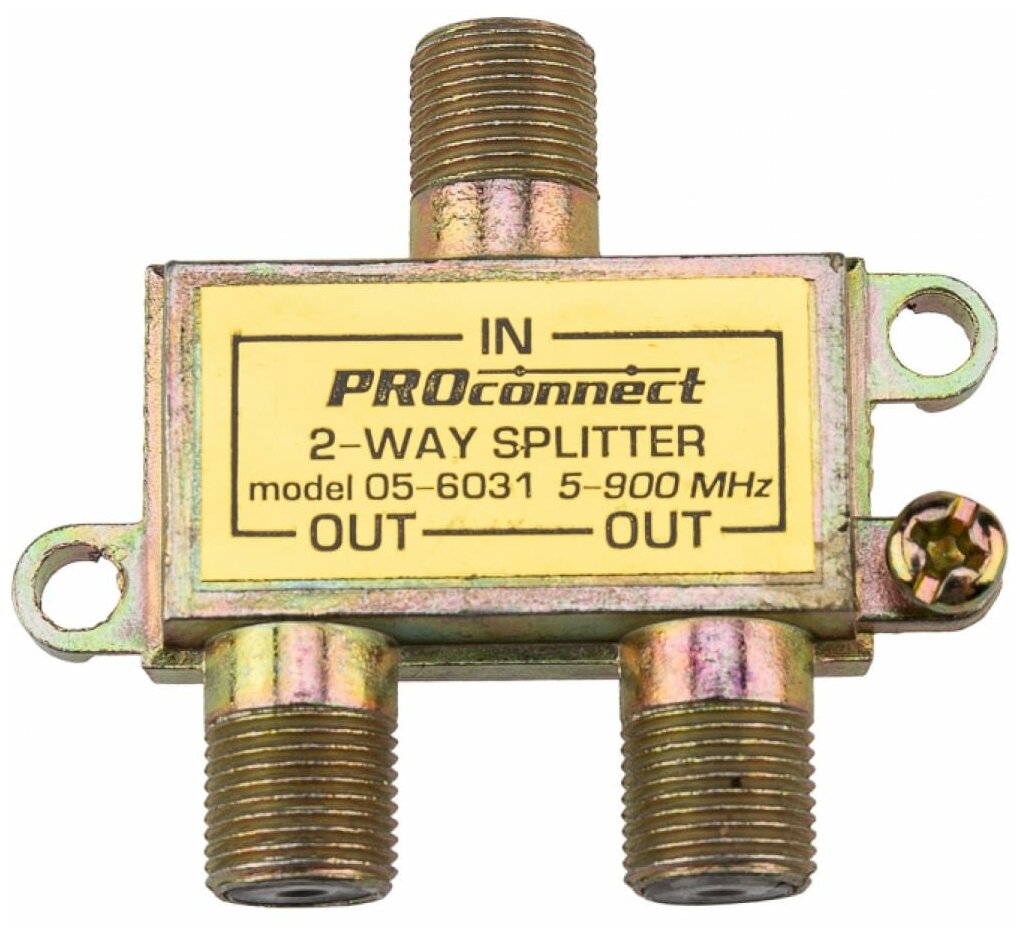 Proconnect splitter (делитель) на 2TV 5-900MHz (желтый) 05-6031