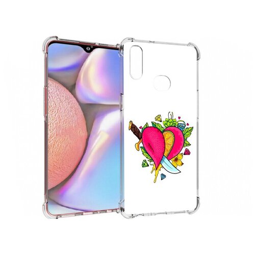 чехол mypads фруктовое сердце для samsung galaxy m13 задняя панель накладка бампер Чехол задняя-панель-накладка-бампер MyPads Фруктовое сердце для Samsung Galaxy A10s противоударный