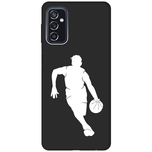 Матовый чехол Basketball W для Samsung Galaxy M52 5G / Самсунг М52 с 3D эффектом черный матовый чехол lazybones w для samsung galaxy m52 5g самсунг м52 с 3d эффектом черный