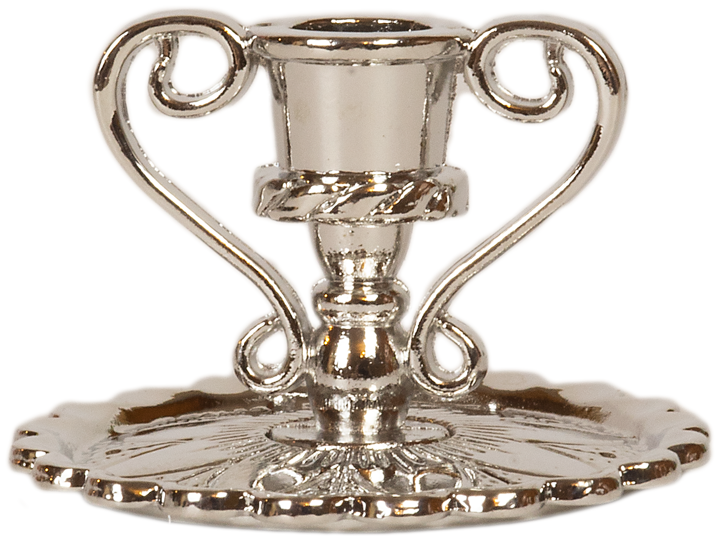 Подсвечник церковный металлический серебро с ручками / Подсвечник для свечи религиозный диаметр - 8 мм под свечу высота - 2.5 см ширина - 3 см