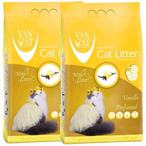 VAN CAT VANILLA наполнитель комкующийся для туалета кошек с ароматом ванили (10 + 10 кг) наполнитель для кошек​ ​​cat s grey vanilla